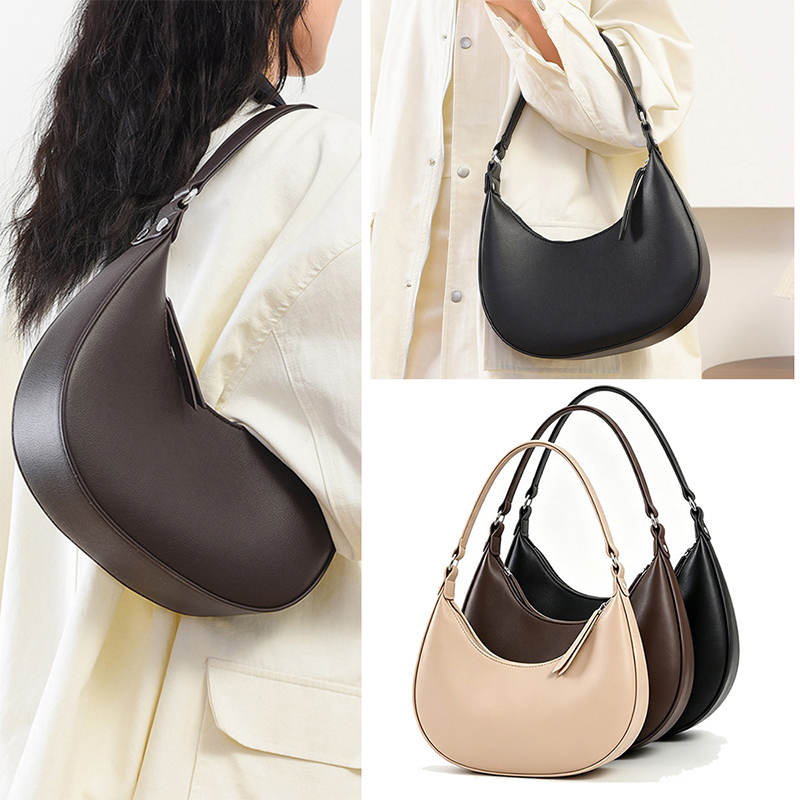 Half Moon Crescent - Trendy Crescent Bag For Women, PU