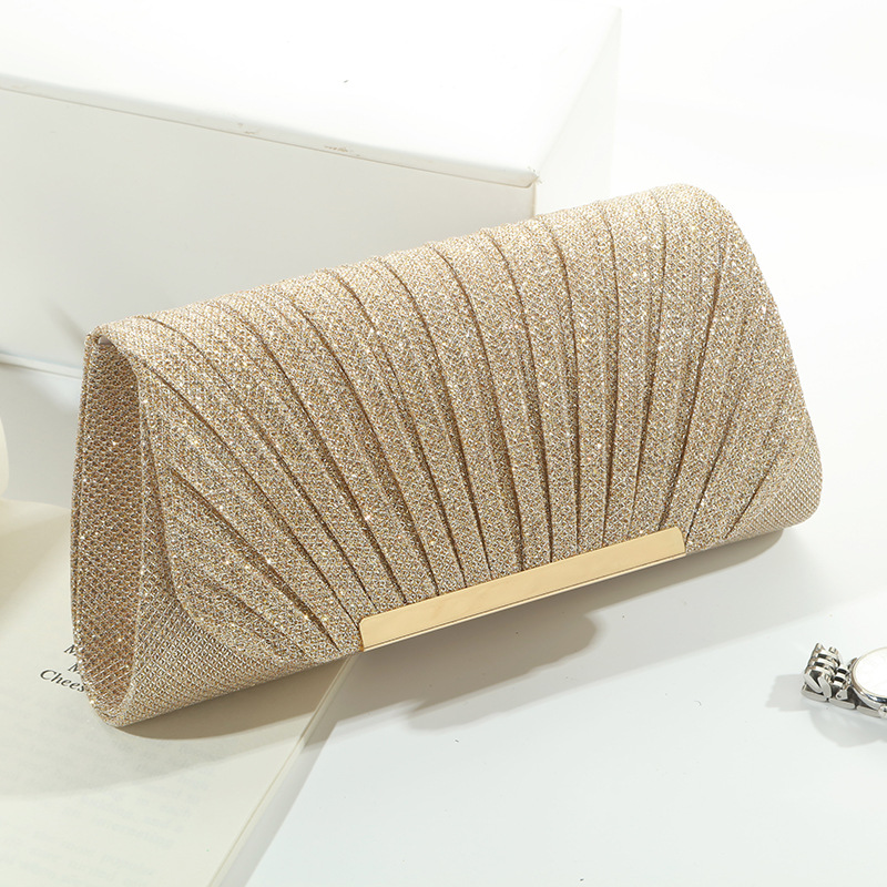 Flap Bag Envelope - Shell Patterned Shiny Evening Bag Fashionable