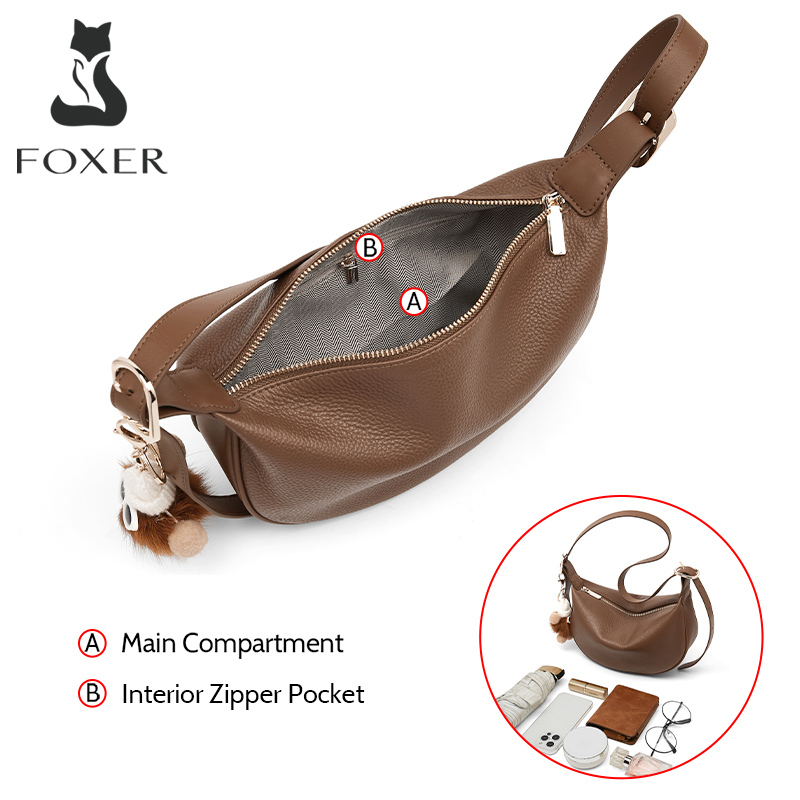Half Moon Crescent - FOXER Light Luxury Women's Shoulder Bag