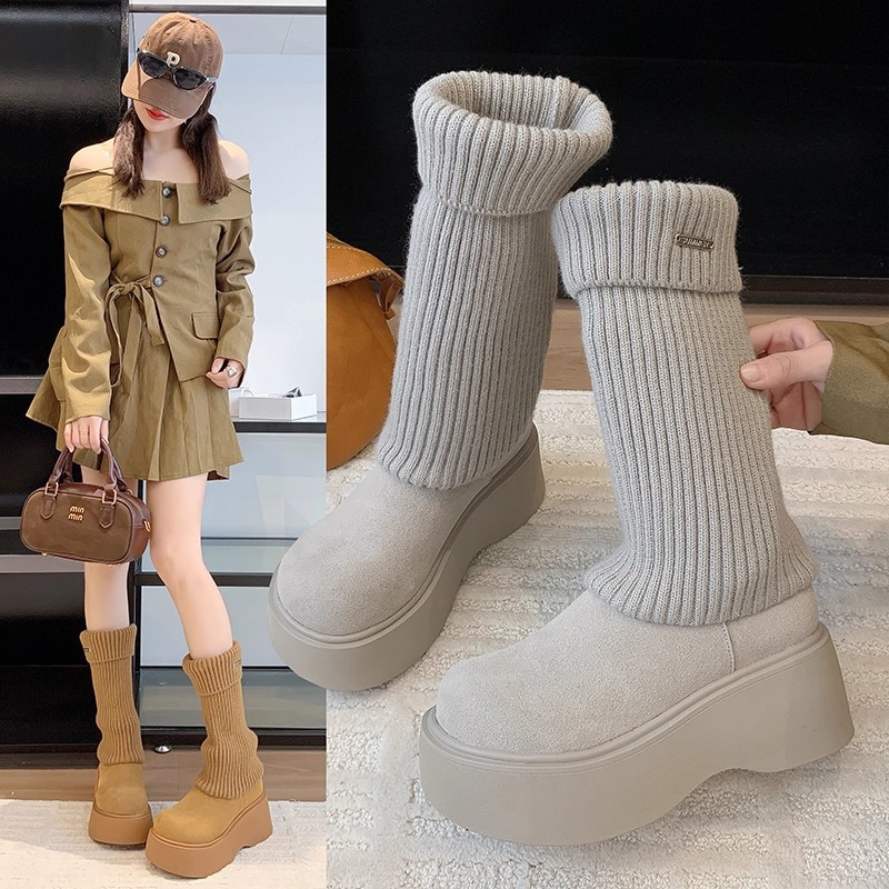 Women Bags And Shoes - Thick soled full bag Boken shoes