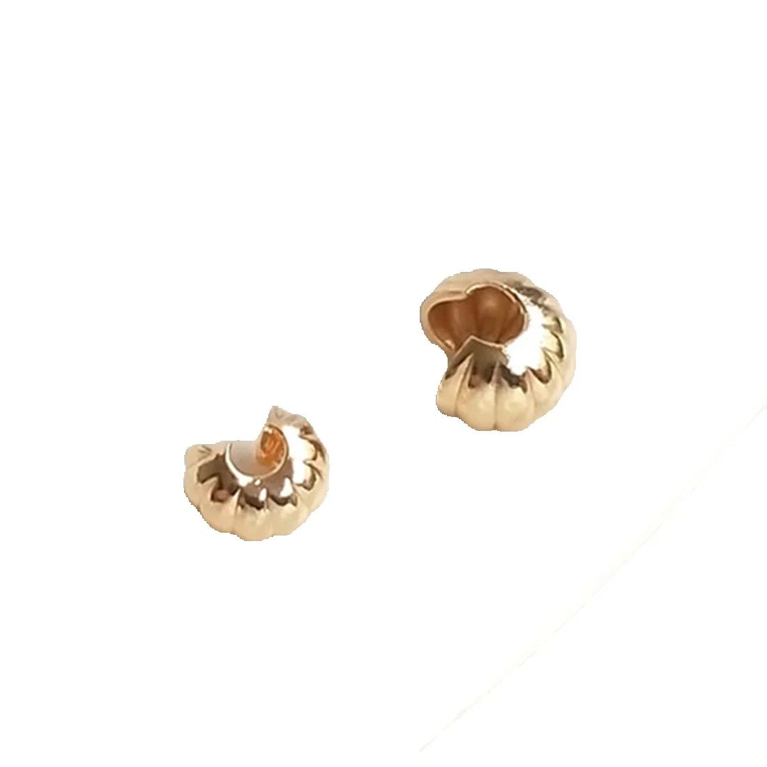 Half Moon Crescent - 14K True Gold Pumpkin Pattern Half