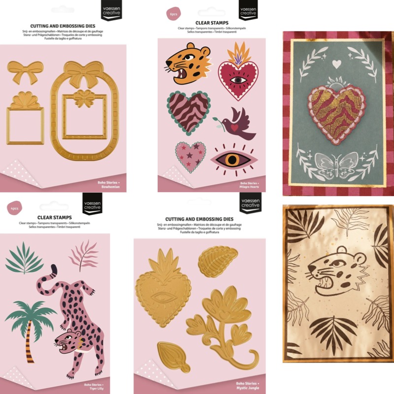 Half Moon Crescent - Half-crescent Frames Tiger Hearts Stamps And