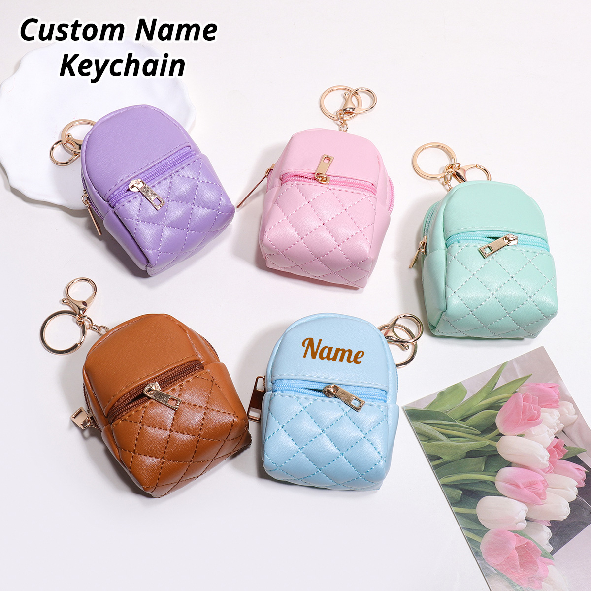 Mini Purse Chain - Mini Custom Name Keychain Coin Purse