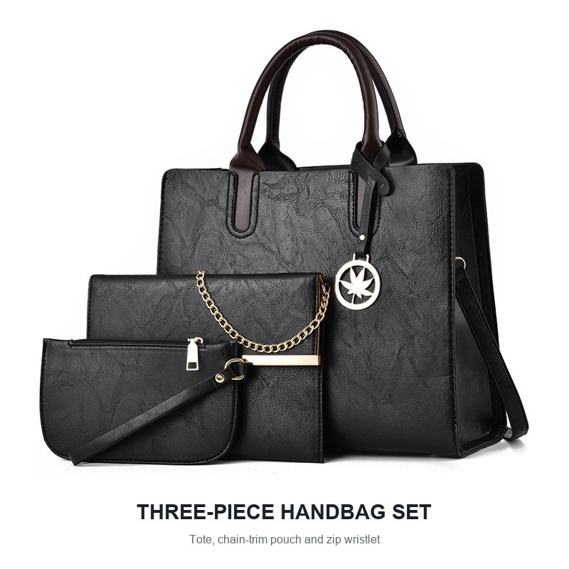 Top Handle Structured - Women's 3 Piece Handbag Set Large