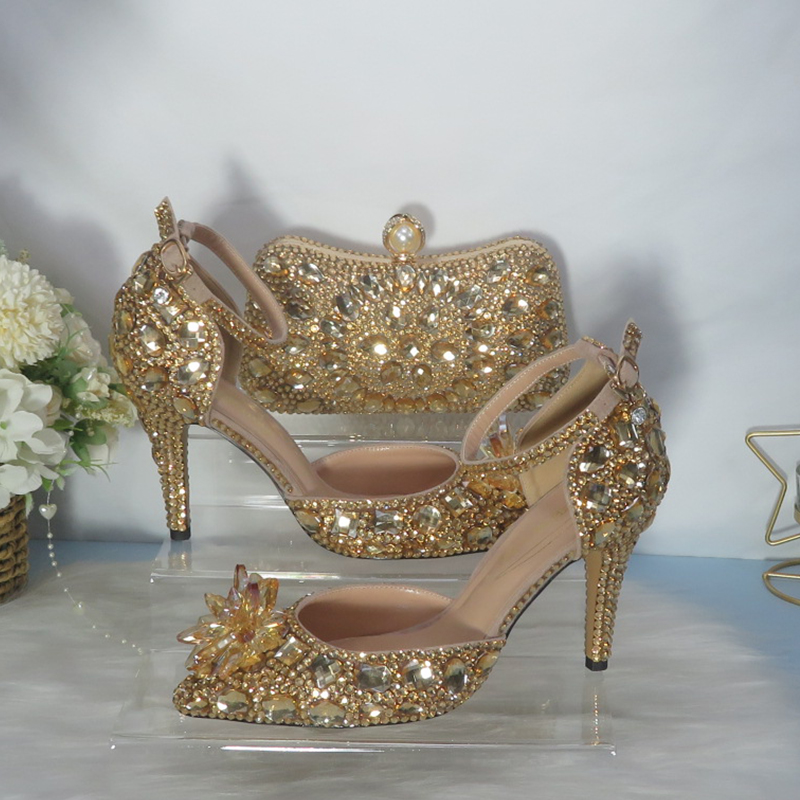 2021New  Golden crystal Bridal - Women Bags And Shoes ulasan dan harga