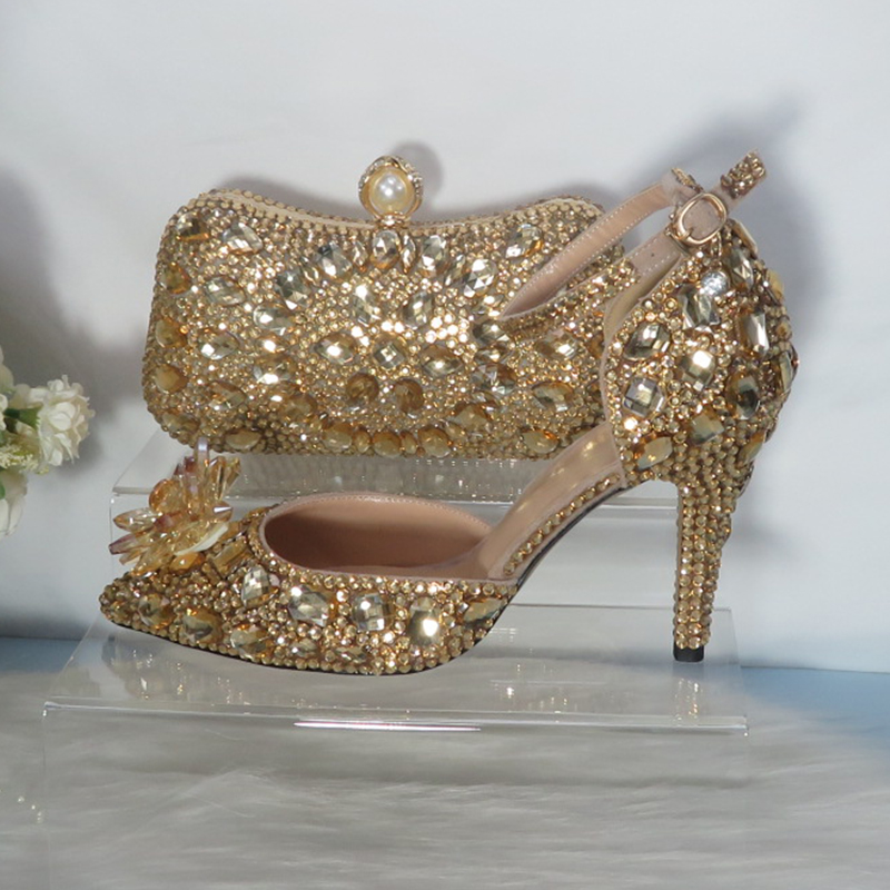 2021New  Golden crystal Bridal - Women Bags And Shoes ulasan dan harga