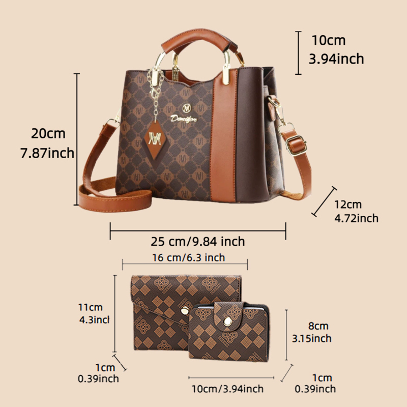 3-piece Women's Handbag Set wi - Women Bags Designer ulasan dan harga