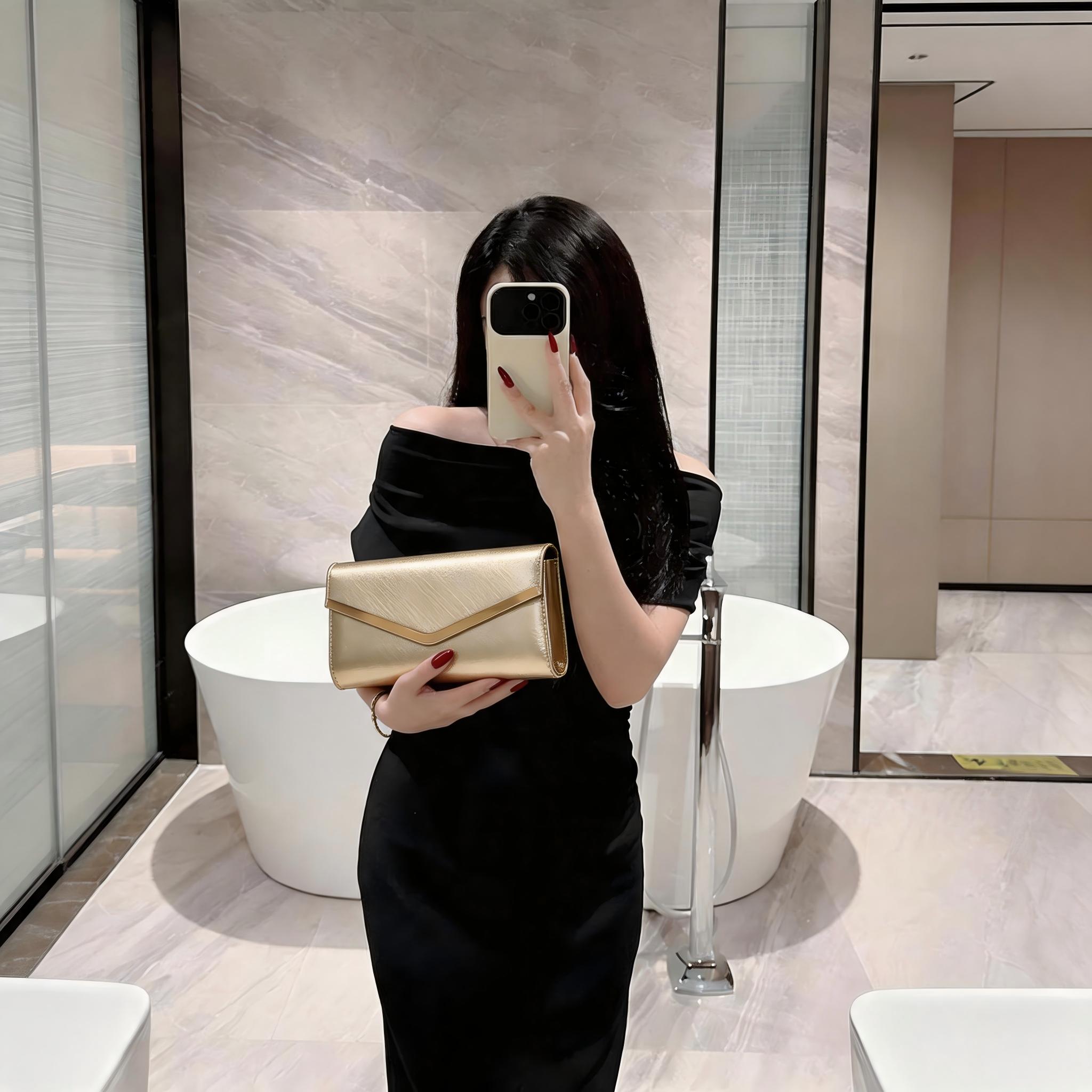 New shiny evening bag - high-e - Flap Bag Envelope ulasan dan harga