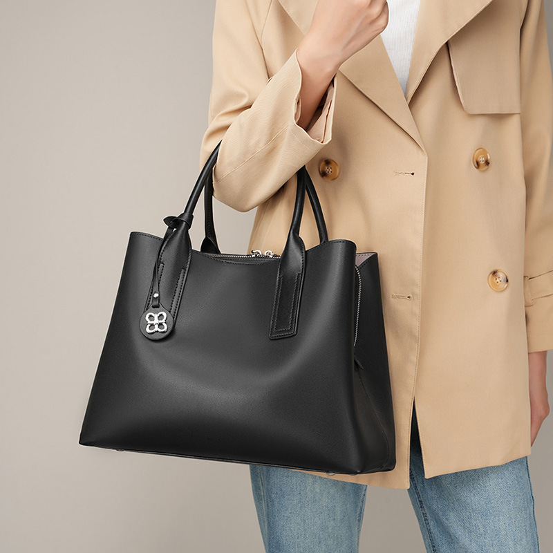 Women Black Genuine Leather St - Top Handle Structured ulasan dan harga