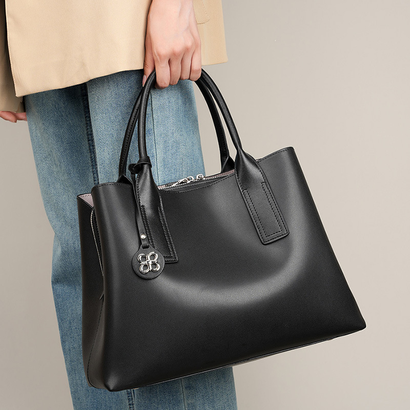Women Black Genuine Leather St - Top Handle Structured ulasan dan harga