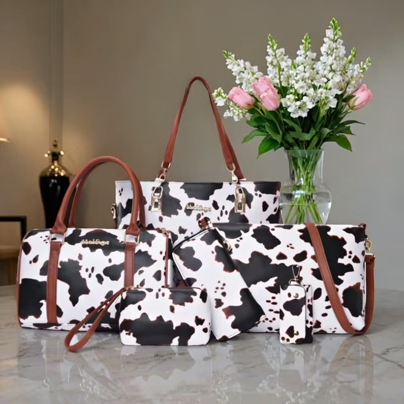 6-piece PU Fashion Cow-pattern - Women'S Bags Handbags ulasan dan harga