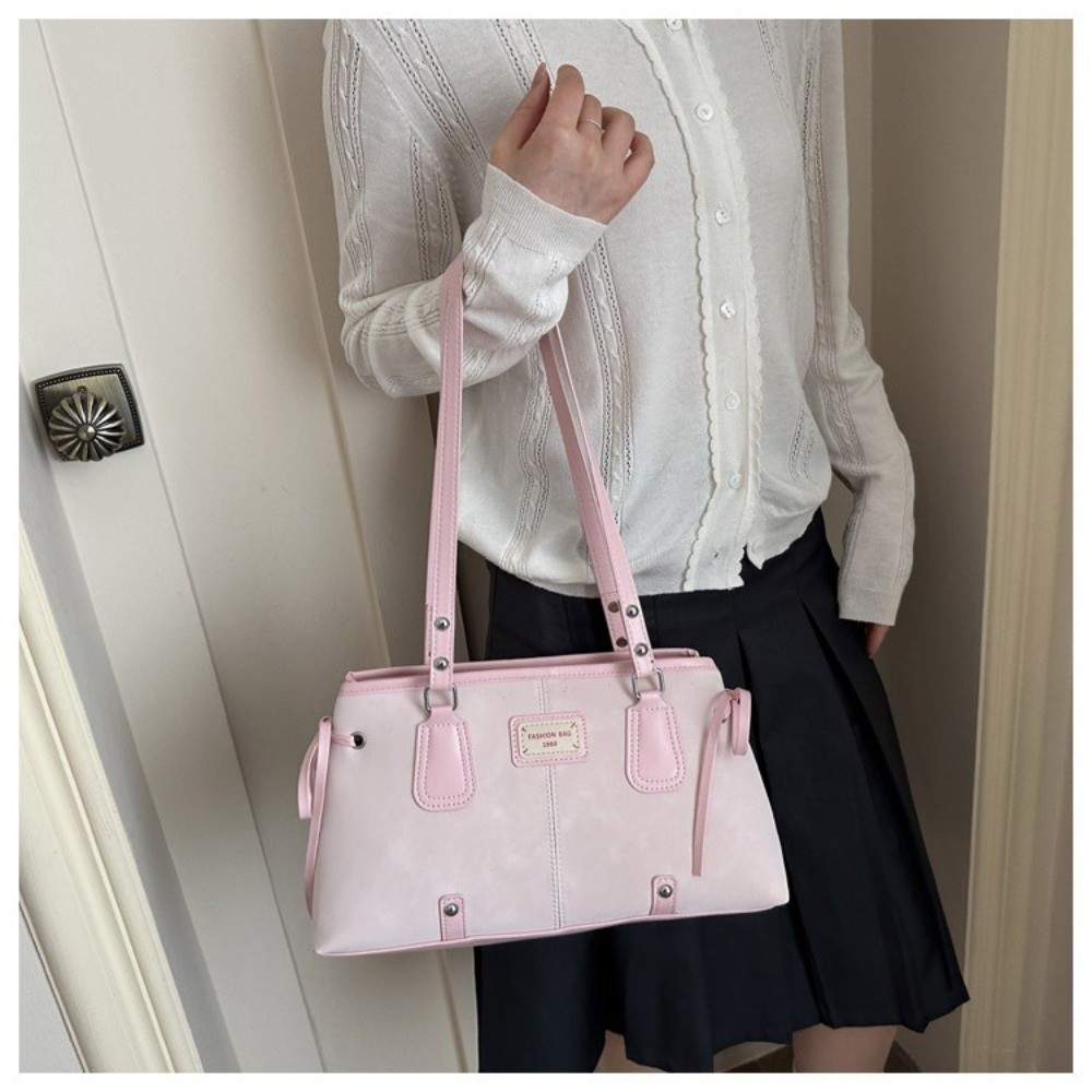 Korean Style Faux Leather Tote - Top Handle Structured ulasan dan harga