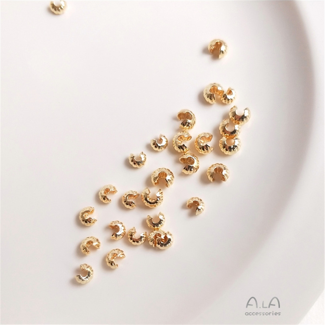 14K True Gold Pumpkin Pattern  - Half Moon Crescent ulasan dan harga