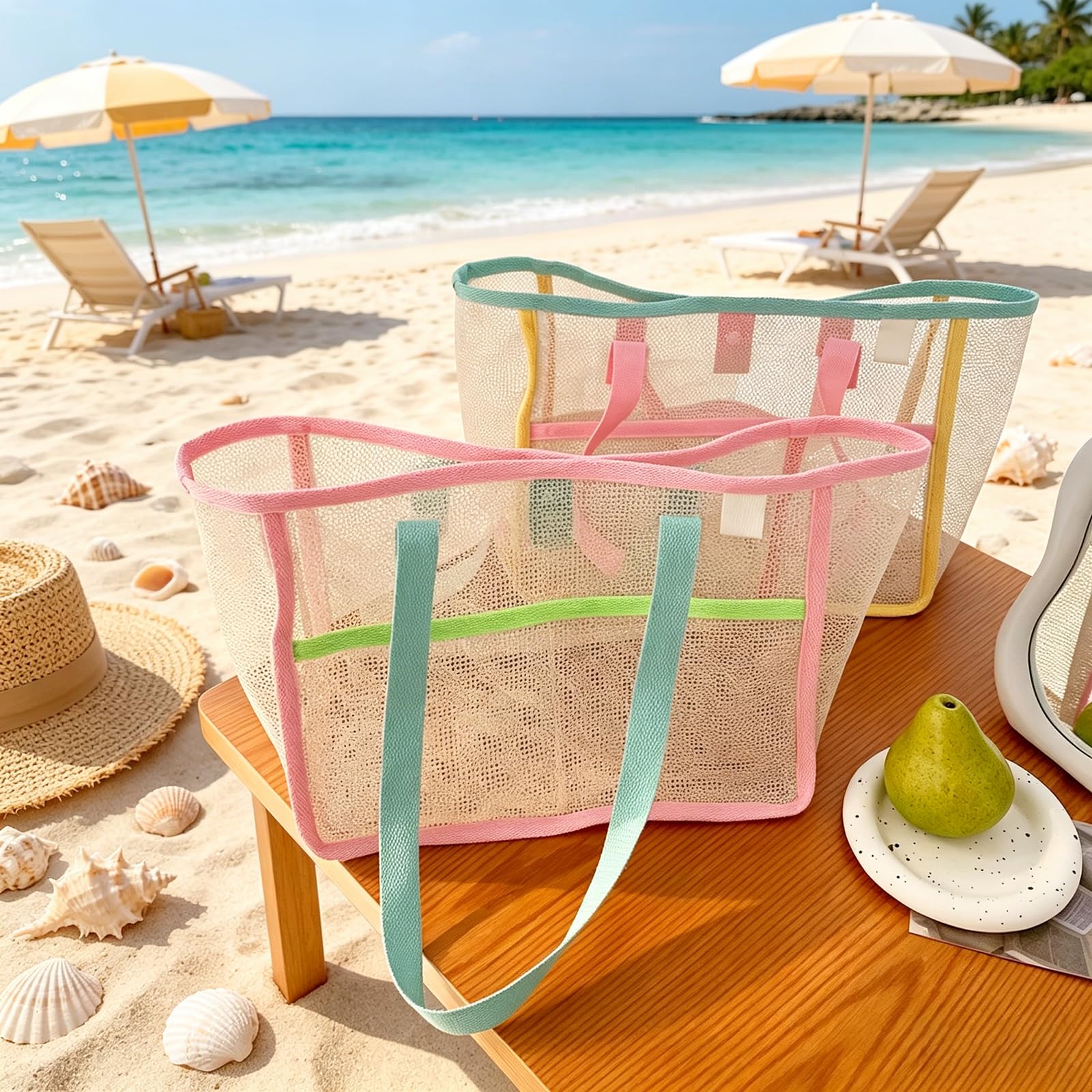 Beach Bags for Women Colorful  - Women Bags Accessories ulasan dan harga