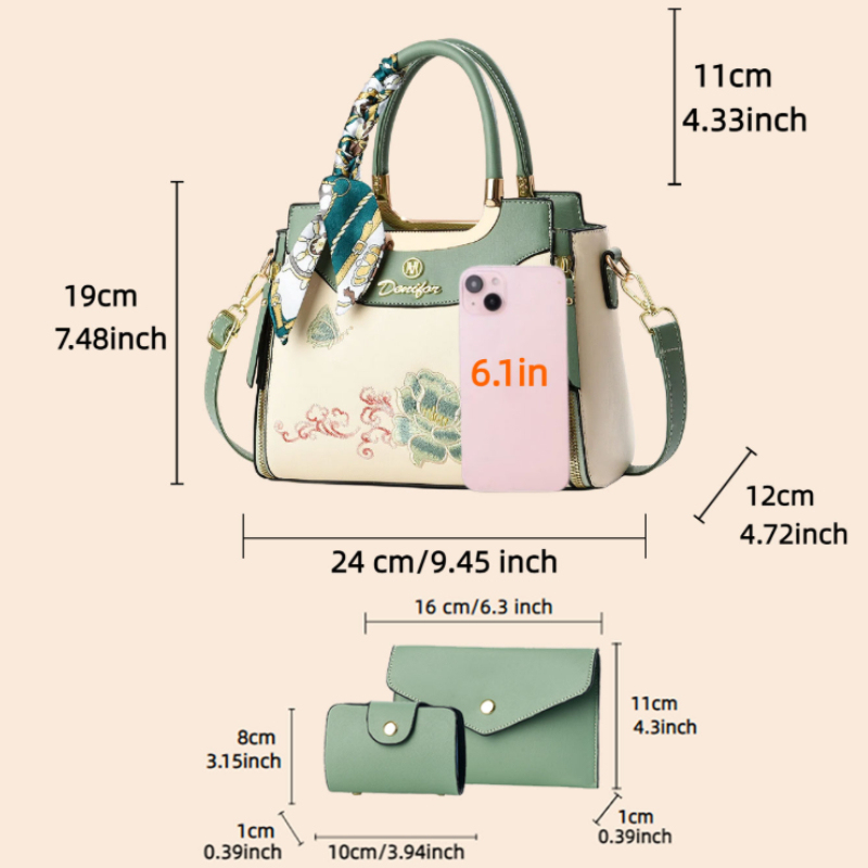 3-piece embroidered handbag se - Women'S Bags Handbags ulasan dan harga