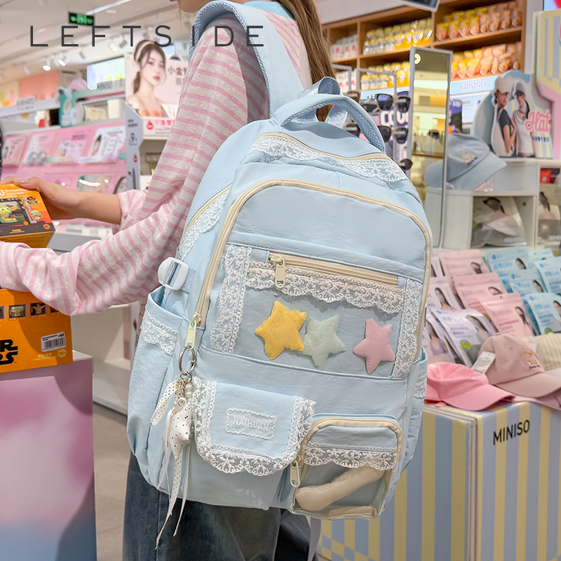 Women Lace Decor Backpack Cute - Women Bags In Trend ulasan dan harga