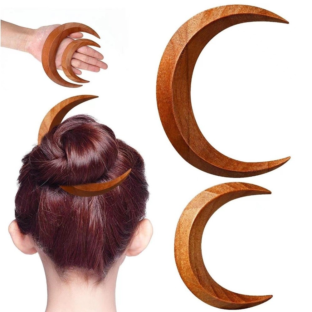 Elegant Crescent Hair Fork Han - Half Moon Crescent ulasan dan harga