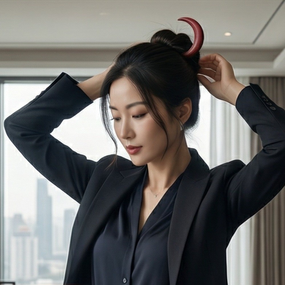 Elegant Crescent Hair Fork Han - Half Moon Crescent ulasan dan harga