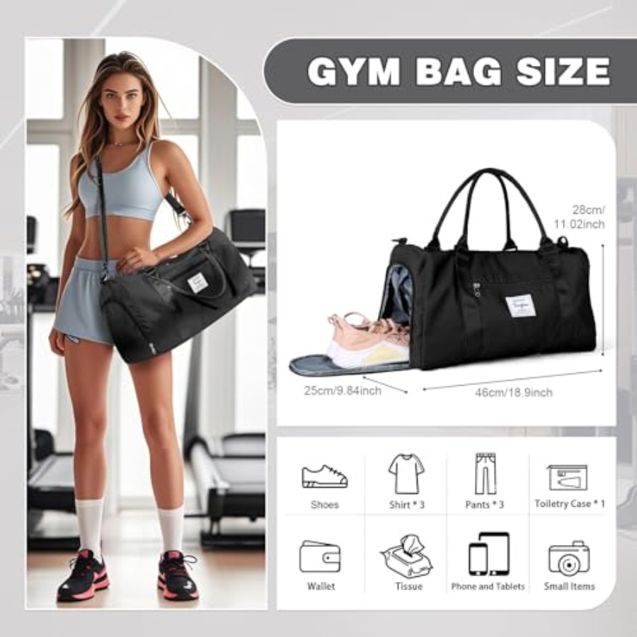 Small Black Sports Gym Duffel  - Women Bags And Shoes ulasan dan harga