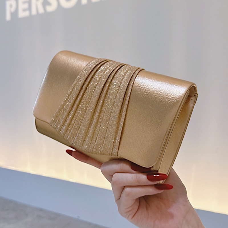 Golden Small Evening Clutch Ba - Mini Purse Chain ulasan dan harga