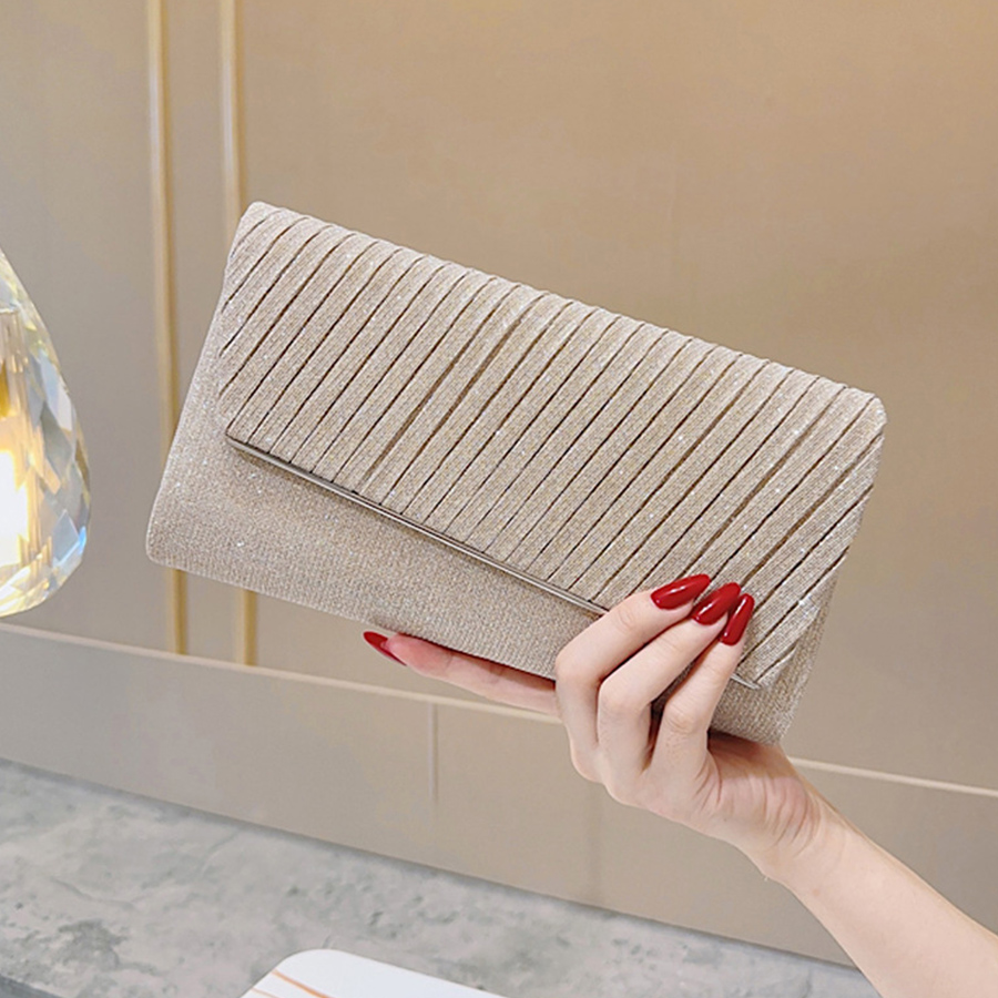 Women's Sparkle Pleated Flip E - Flap Bag Envelope ulasan dan harga