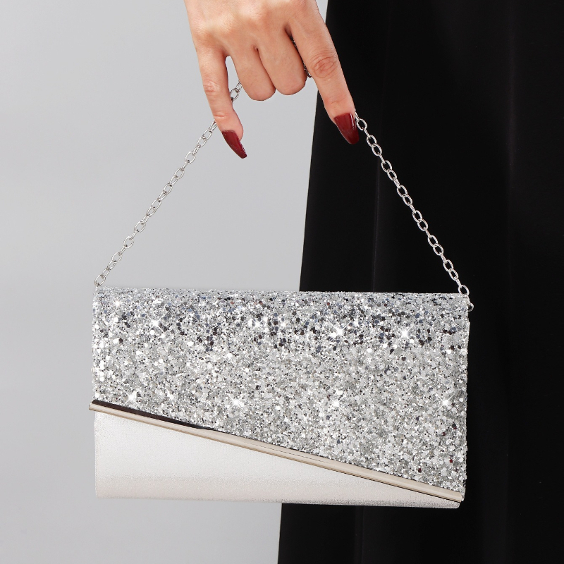 Silver Glitter Envelope Clutch - Flap Bag Envelope ulasan dan harga