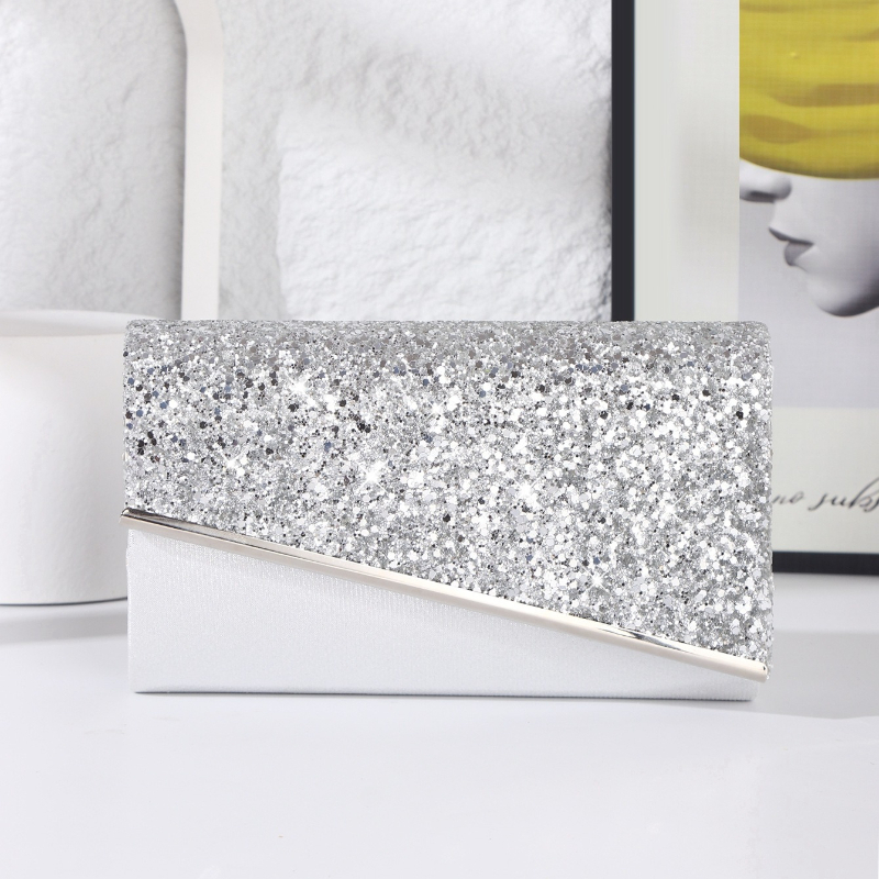 Silver Glitter Envelope Clutch - Flap Bag Envelope ulasan dan harga