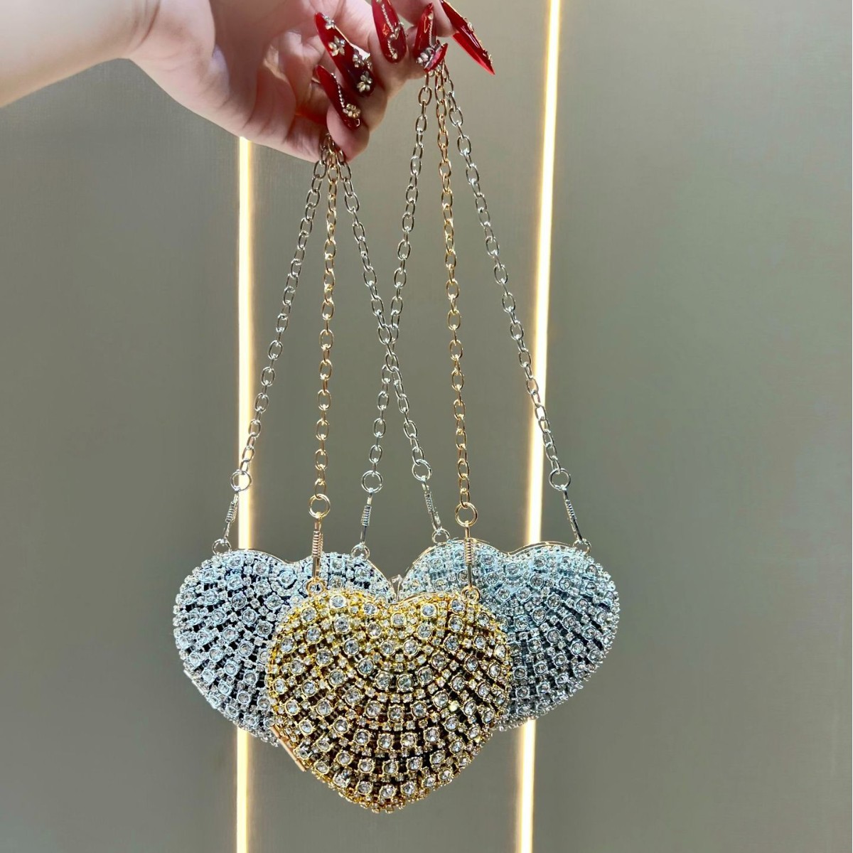 Luxury Rhinestone Crystal Clut - Mini Purse Chain ulasan dan harga