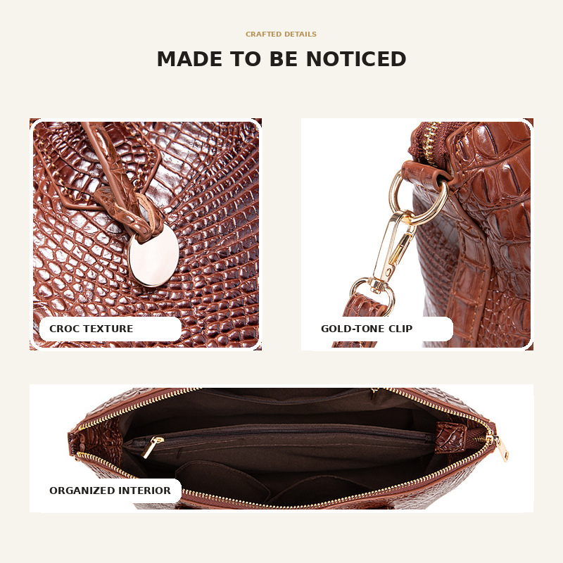 Women's Vintage Crocodile Patt - Top Handle Structured ulasan dan harga